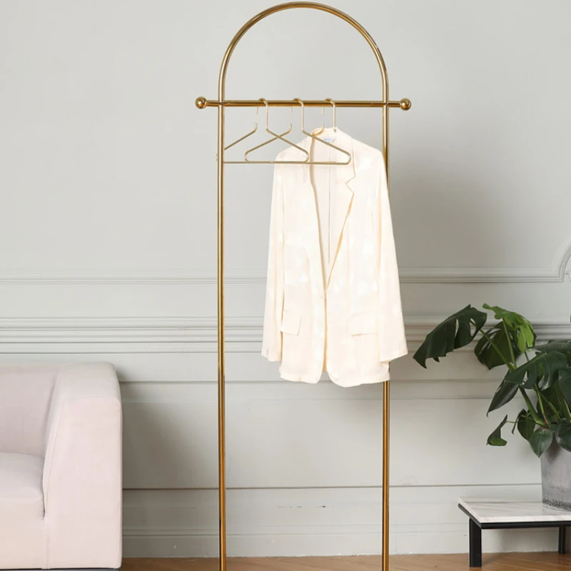 Clothes rack luxury coat rack home bedroom marble gold floor hanger simple.