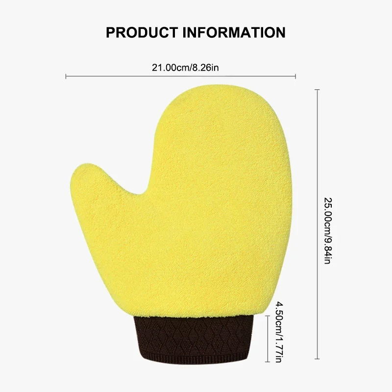 ISGTDRM Microfiber Car Washing Glove Double-Faced Thickened Coral Fleece Cleaning Brush Gloves Car Detailing Cleaner Care Tool