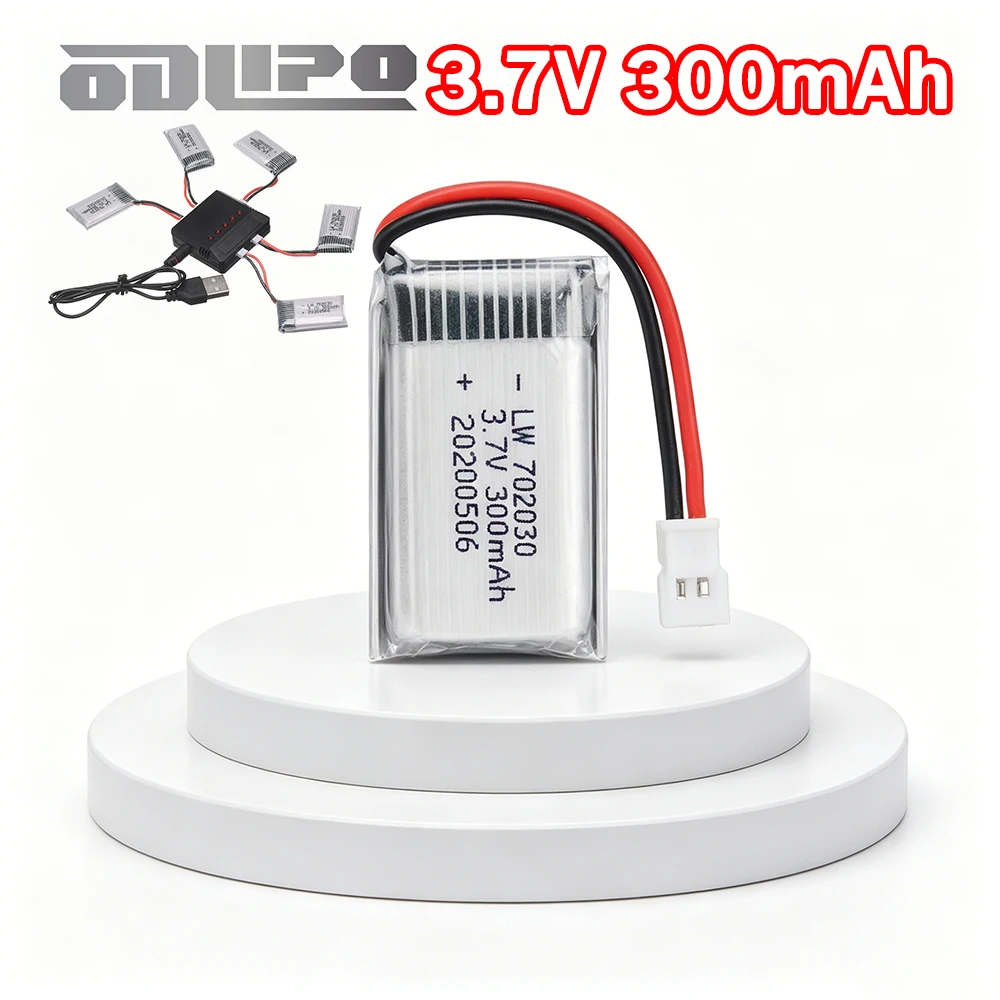 3.7v RC Drone Battery For Syma X11 E55 Fq777 Fq17w F180 Fy530 U816 U816a U830 H107 S39-1 Hd-1306, Lipo 1S 300mah 3.7V Battery