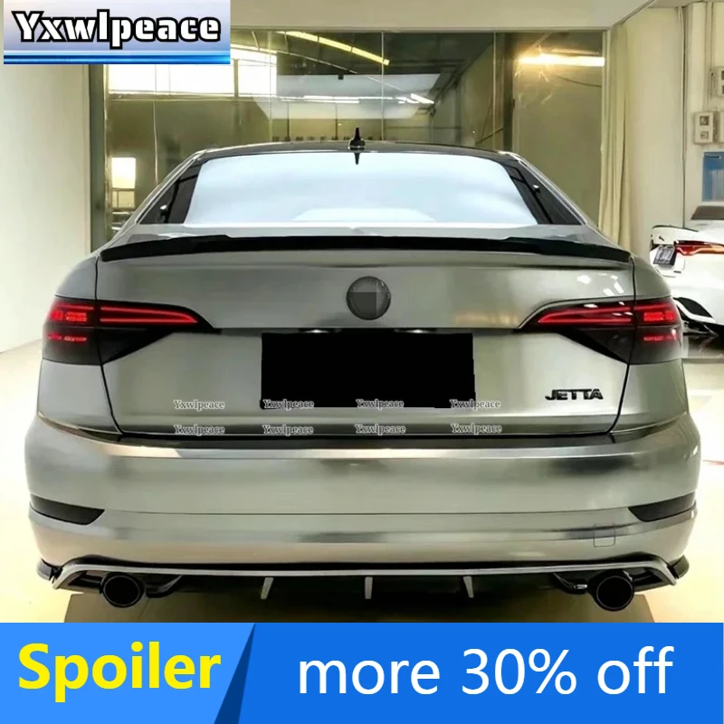 

For Volkswagen VW Jetta MK7 2019 2020 2021 2022 2023 ABS Glossy Black/ Carbon Color Rear Trunk Lip Spoiler Car Accessories