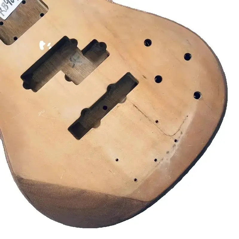 KB989 Nature Color Custom Order Bass Body in Solid Wood Replace and DIY Right Hand Surface Damages and Dirty PJB Active Pickups - view 2