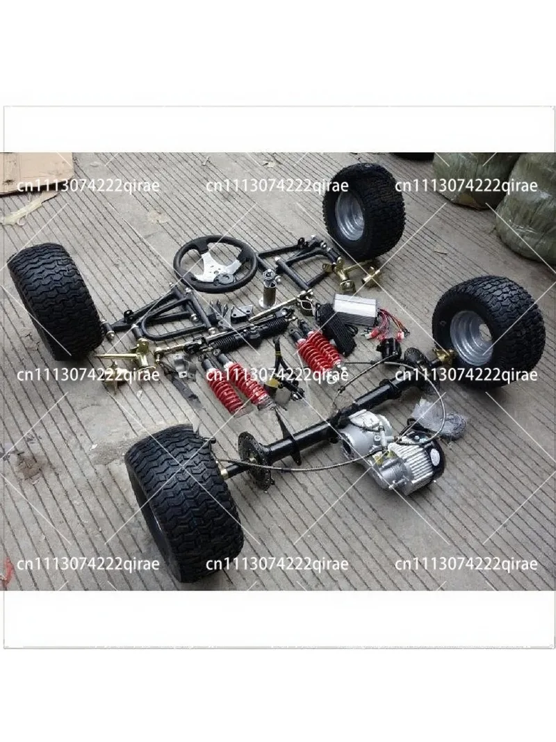 Modified Electric Kart Front Suspension Steering Differential Shaft Drive Motor Rear Axle 6-Inch Tire