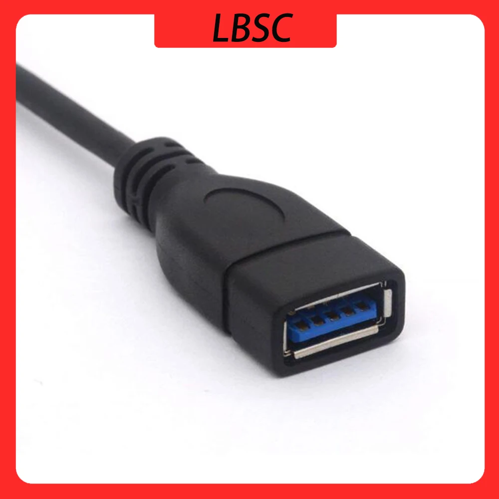 LBSC krótki kabel USB 3.0 przedłużacz kabla, 90 stopni w lewo pod kątem rodzaj USB A męski na żeński przewód 5 gb/s szybkość przedłużacz-15cm (w dół)