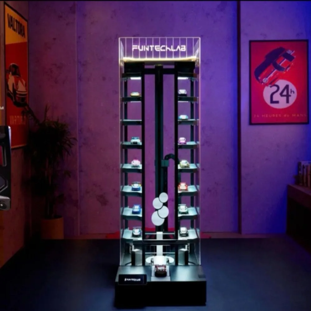 1/64 Scale Fully Automatic Car Model Parking Garage  Collectible Car Model Parking Space  All-in-one Storage for Toy Cars