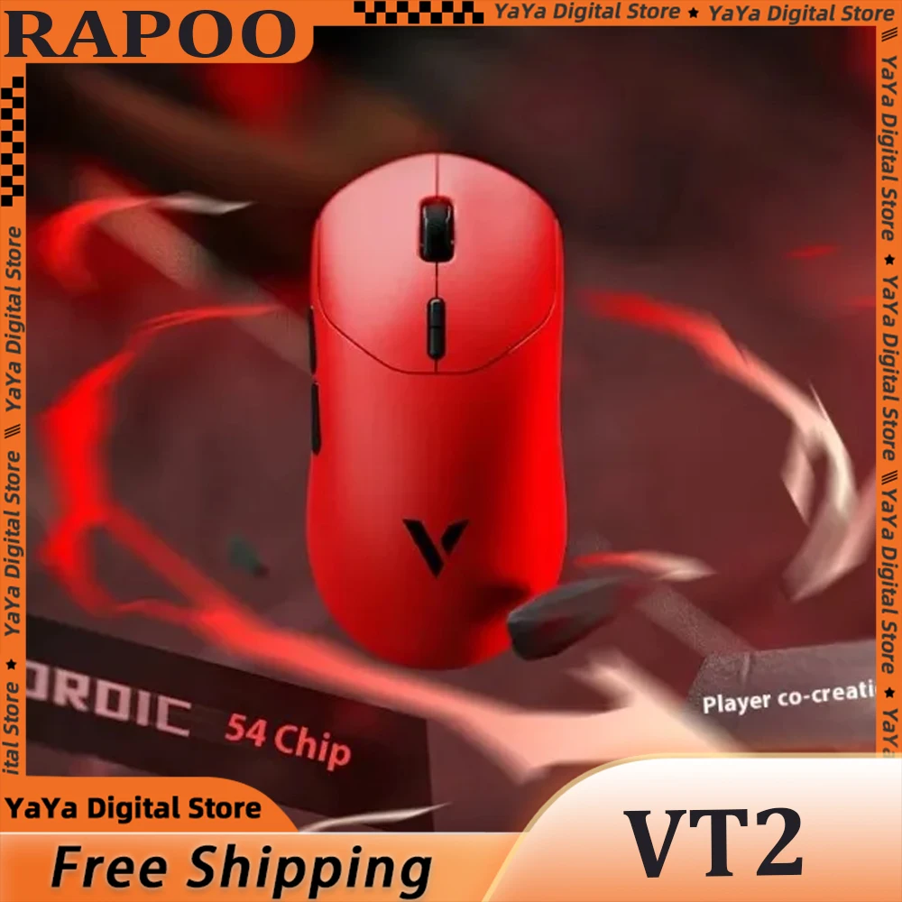 

Rapoo VT2/VT2Max Gaming Mouse Dual 8K Nordic 54 Chip Long Battery Life Lightweight Ergonomics Wireless Mouse Player Gift