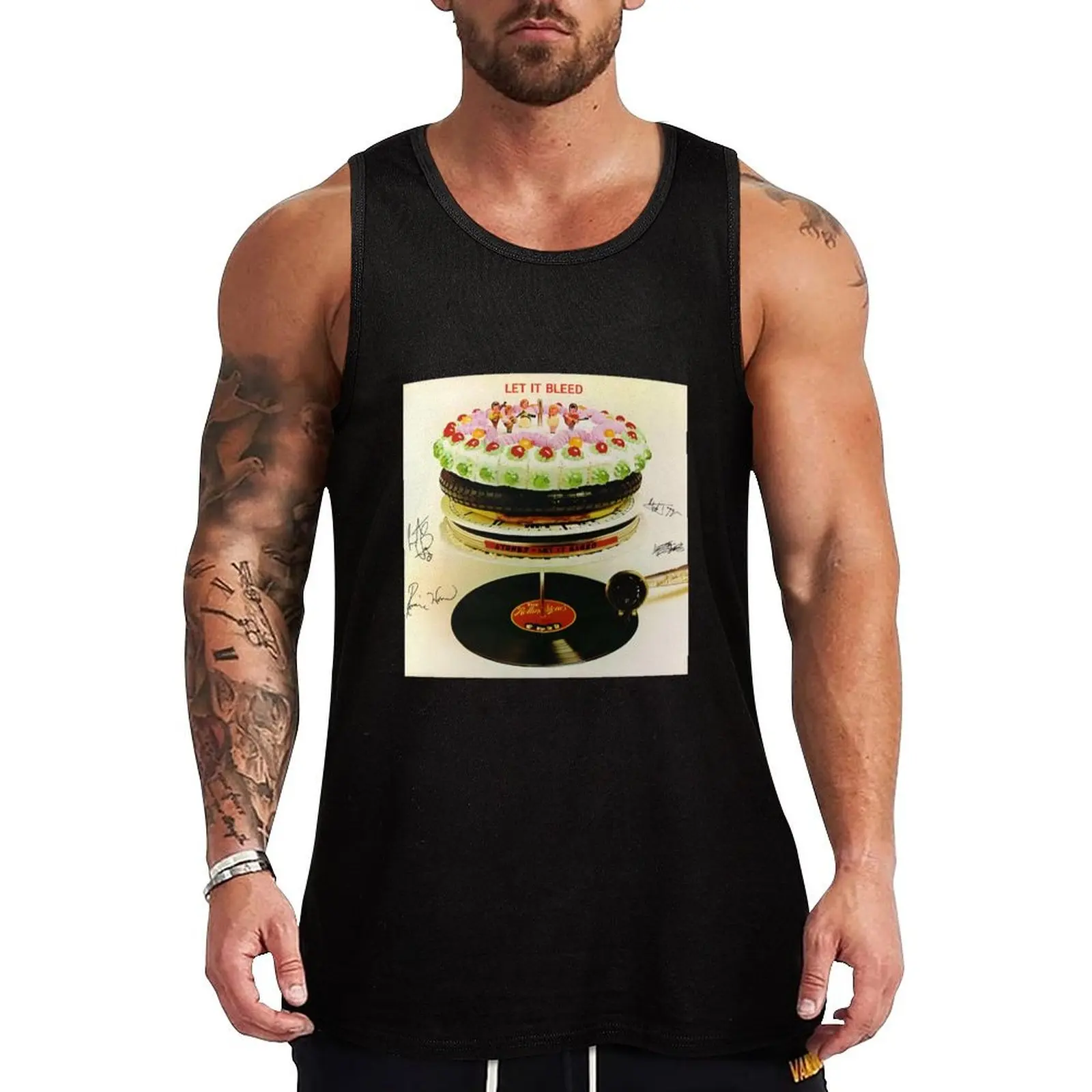 

Let It Bleed album birthday cake Tank Top Gym man sleeveless vest men T-shirt sports vests for men