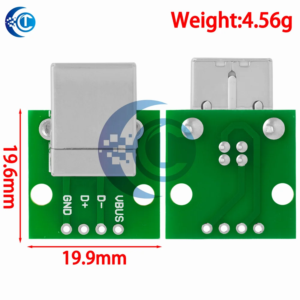 USB‑01 5Pin DIP Breakout Adapter, 2.54mm Pitch USB2.0 Type‑B Male Connector, Mini Micro USB Converter Board, 1/5PCS Optional