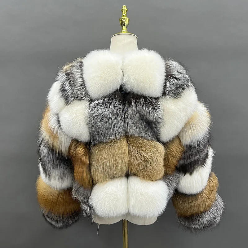 Women Winter Coats Warm Fox Fur Coats Real Natural Fox Fur Coat Fur Coat Thick Jackets V-neck New Arrival