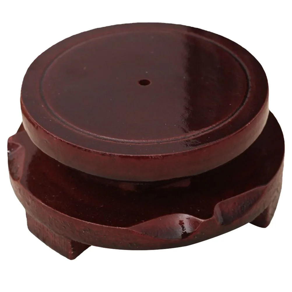 

1pc Rotating Base Ornament Round Wood Display Stand Spinning Platform Mini Bonsai Statue Craft Desk Rack Storage Solution