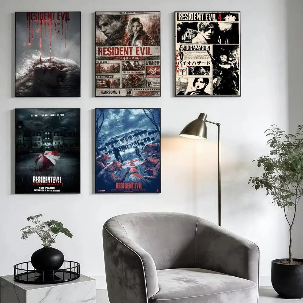 Gane R-Resident Evil Poster Modern Minimalist Wall Art Prints for Home Decor Interior Bedroom Living Room