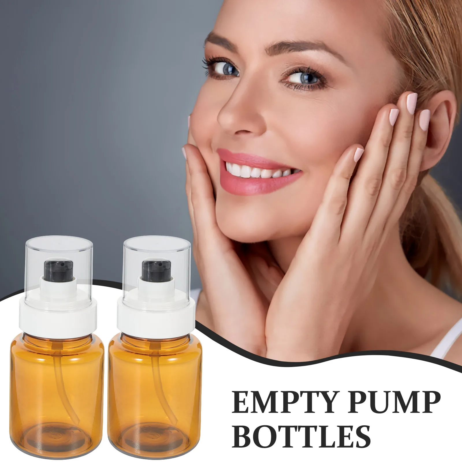 

3pcs 100Ml Brown Empty Pump Essential Oil Bottles Portable Travel Skincare Bottles Eco Friendly Reusable Perfume Nail