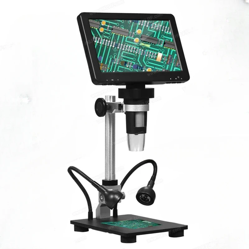 DM9H Coin Microscope 7'' IPS Screen 8.5'' Stand 1200X Magnification Soldering Microscope Digital Microscope