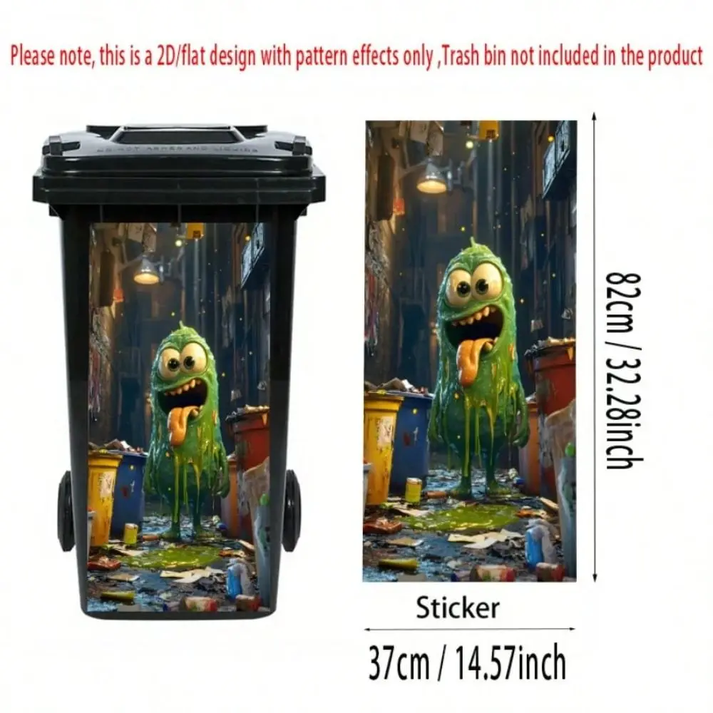 Funny Animal Series Garbage Pail Stickers Self Adhesive 2D Trash Can Decal Waterproof PVC Dustbin Poster Outdoor Patio Decor