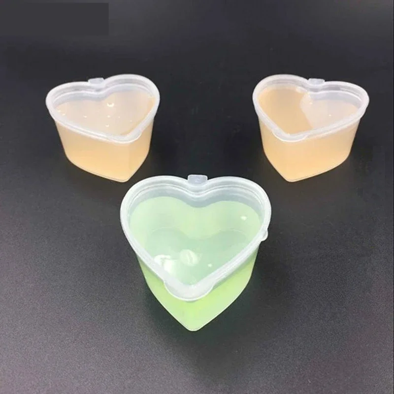 100pcs/lot- 45ml PP heart square shaped seasoning box Disposable tasting cup Salad sauce Take-out packaging seasoning cup hao223