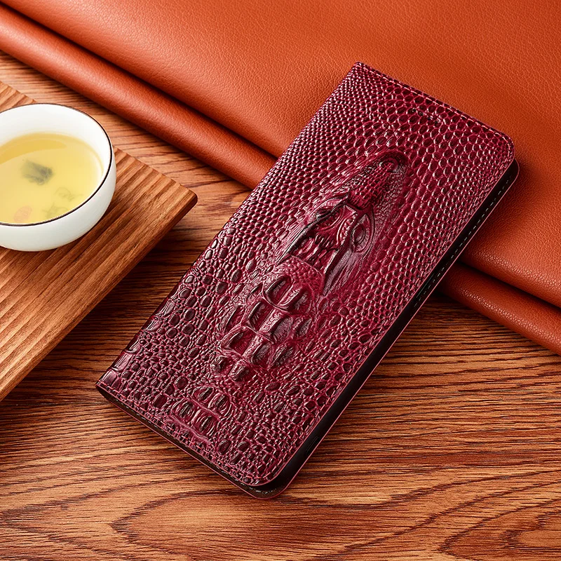 Crocodile Genuine Leather Magnetic Flip Case For Samsung Galaxy Note 8 9 10 Plus Note 20 Ultra All-inclusive Cover