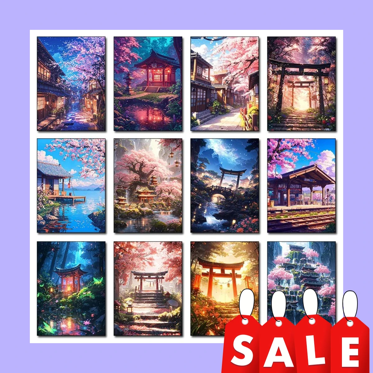 Starry Torii – Japanese Glowing Shrine Gate Night Frameless Canvas for Home Room Wall Decoration 2026