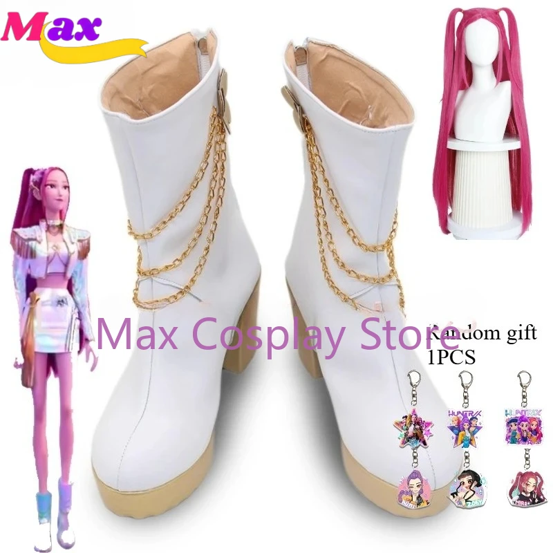 Max Cos Kpop Demon Hunter Girl Group Cosplay zapatos MIRA personaje personalizado Cosplay calzado niños adultos botas peluca