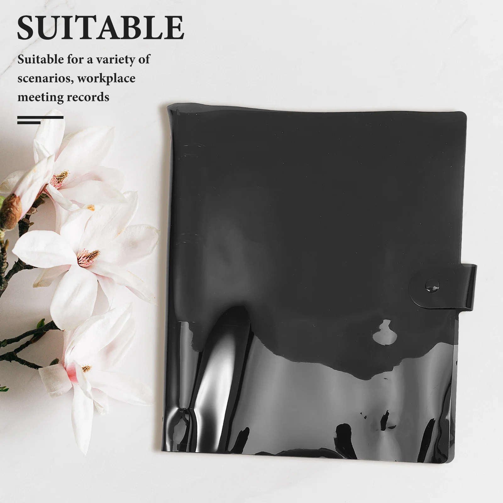 

Transparent Black 4-hole Loose Leaf Notebook Binder PVC Planner Cover A4 Refillable Protector Filling Versatile