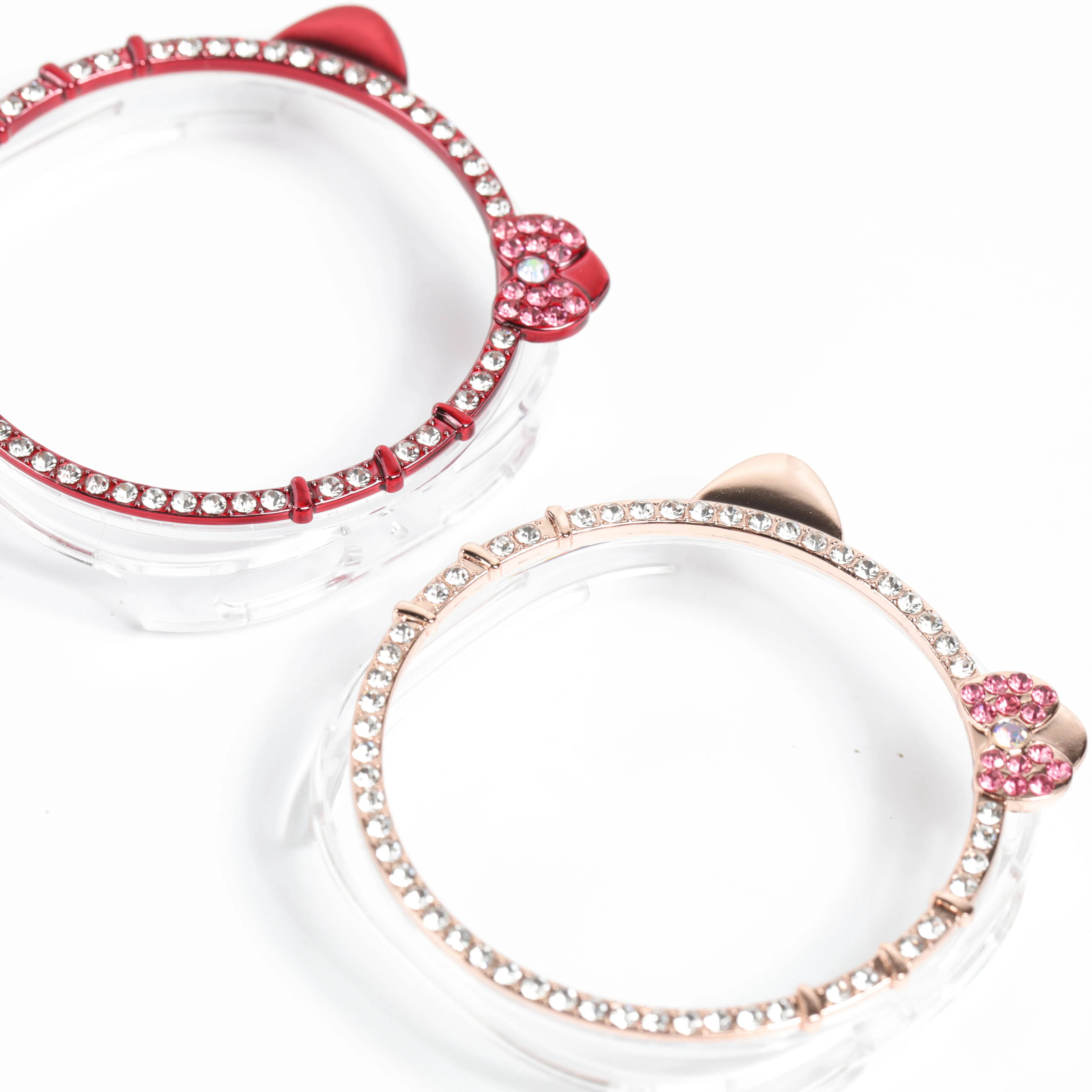 حافظة لجهاز سامسونج جالاكسي ساعة 8 40 مللي متر 44 مللي متر لطيف كيتي القط الماس حامي الساعات اكسسوارات امرأة غالاكسي watch8 غطاء