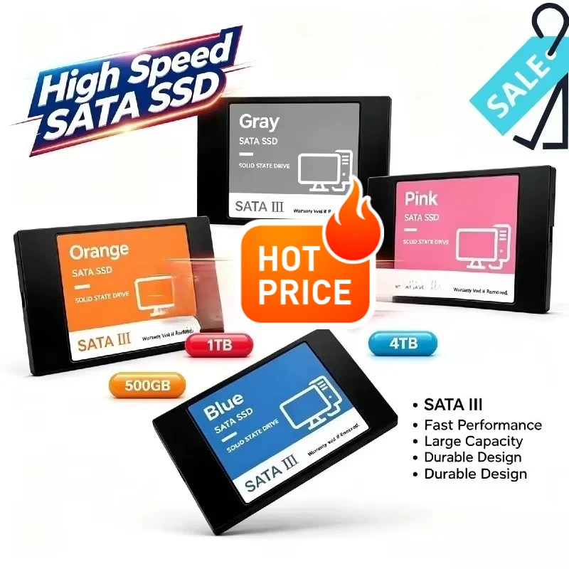New Original 2.5 Inch SATA3 SSD 500GB 1TB 2TB 4TB Internal Solid State Hard Drive for Laptop Desktop PC Max Pro Ultra Speed Plus
