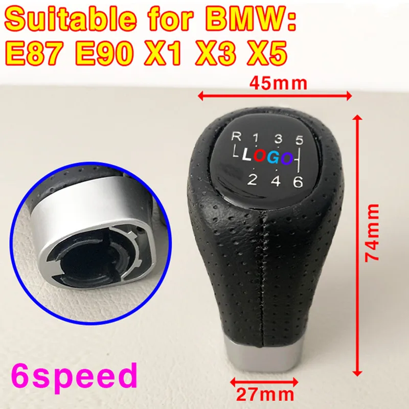 

Car Gear Shift Knob For BMW 6-speed 5-speed Only For X1 X3 X5 E90 E87 Automobile Gear Lever Head Shifter Auto Parts