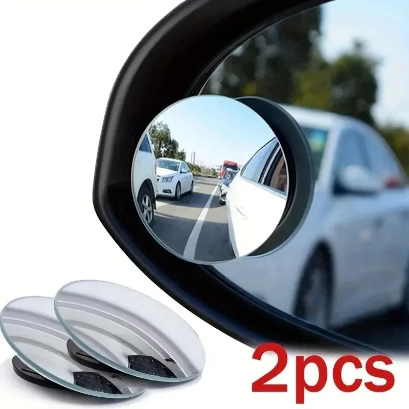 2PCS Car Wide-angle Blind Spot Mirrors 360 Adjustable Automatic Auxiliary Mirrors High-definition Suction Cup Small Round Mirror