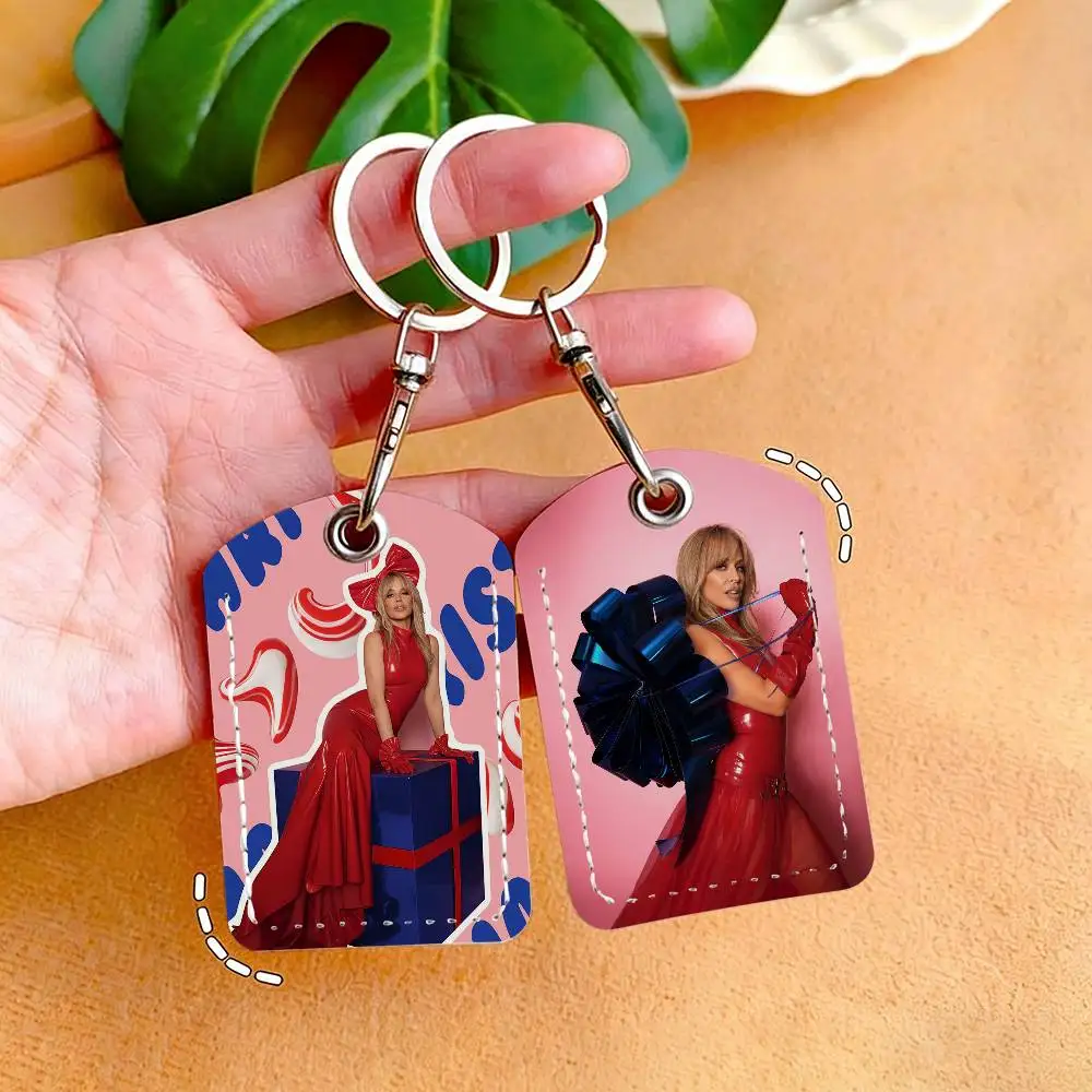 Singer Kylie Minogue Christmas Fully Wrapped Card Holder With Keychain Executive Protection For Bank Credit Subway Bus Case