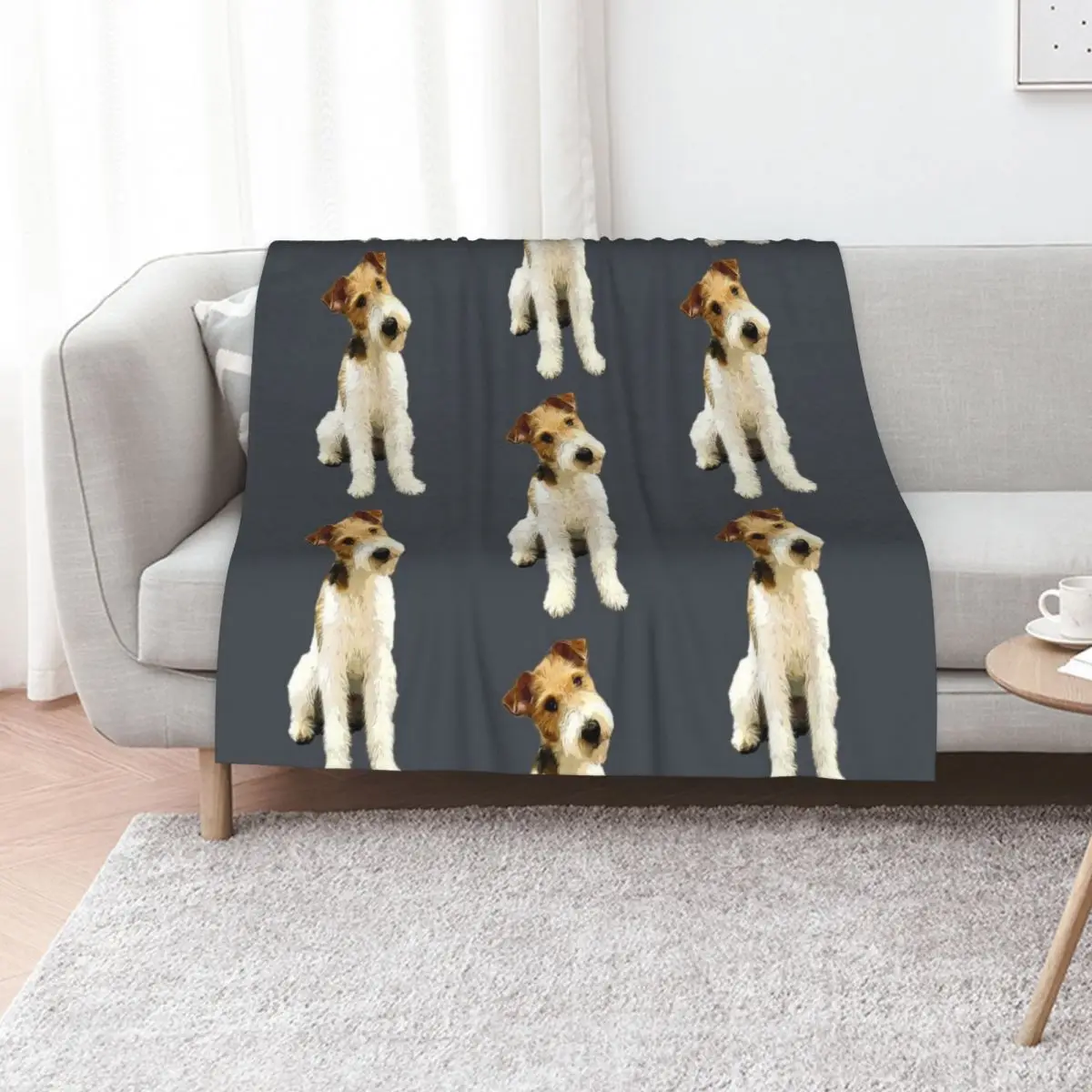 Wire Fox Terrier Head Tilt Throw Blanket christmas gifts Soft Plush Plaid warm for winter Summer Flannel Fabric Travel Blankets