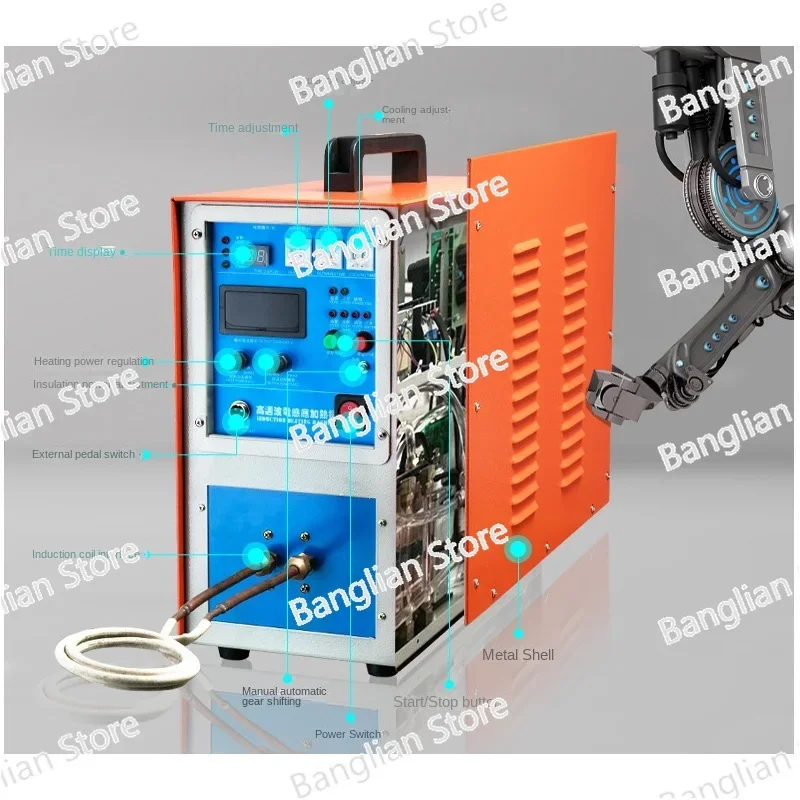 20KW High Frequency Induction Heater Quenching and Annealing Equipment 220V High Frequency Welding Machine Metal Melting Furnace