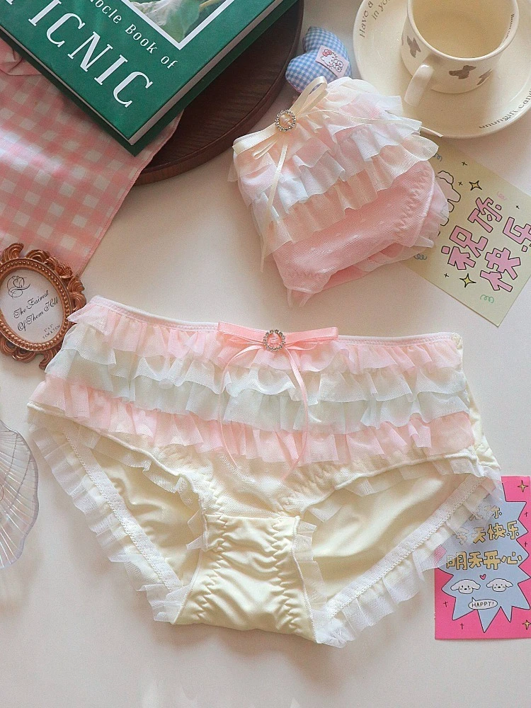 Sexy Lolita Prinzessin Slip Japanischer Kuchenlagen-Spitzenstoff mit Baumwollschritt Neu Version Reine-Sexuelle Damenunterwäsche