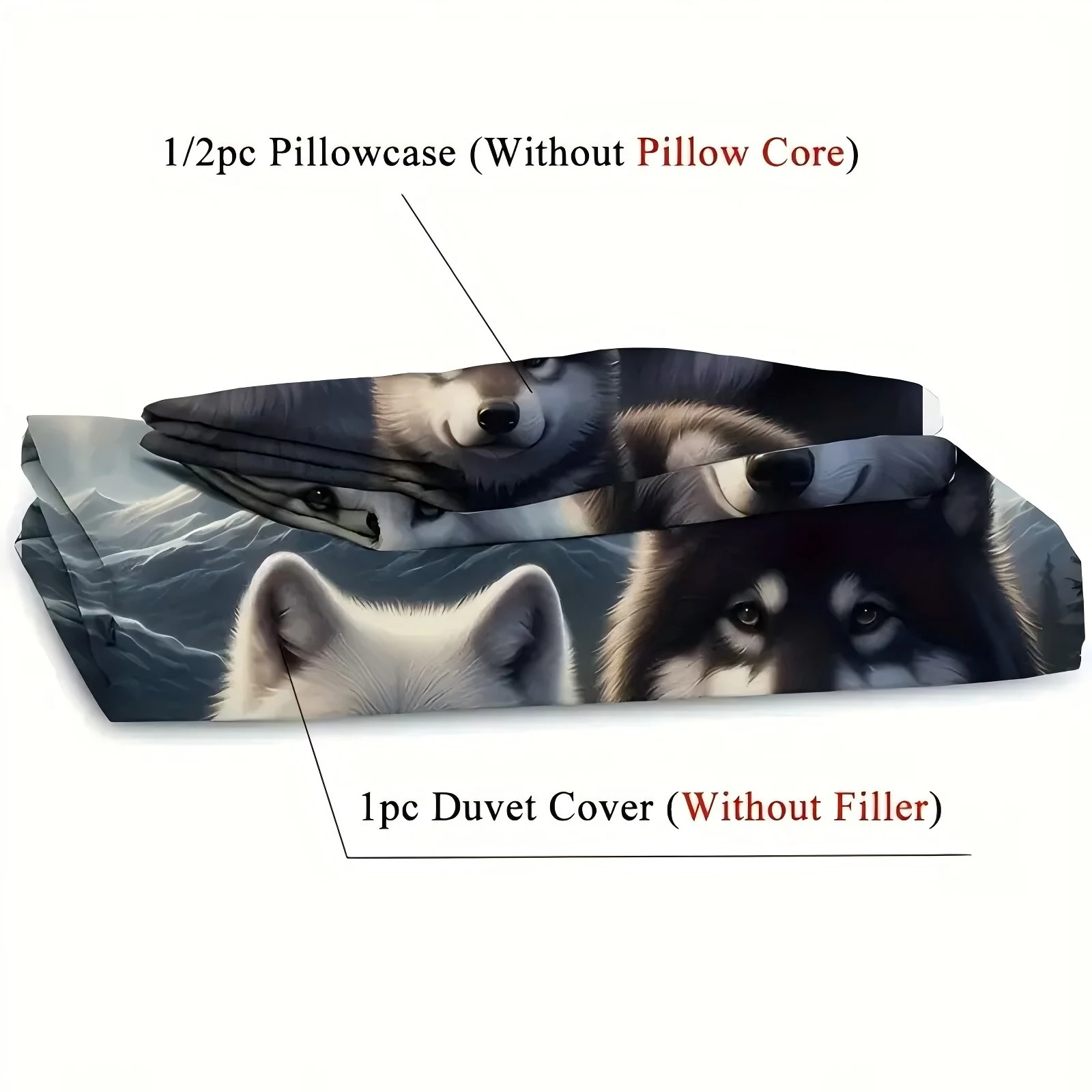 لطيف زلاجة الكلب نمط ثلاثية الأبعاد طقم غطاء لحاف مطبوع لينة مريحة فاخرة غطاء الفراش المخدة المنسوجات المنزلية مجموعات غطاء لحاف