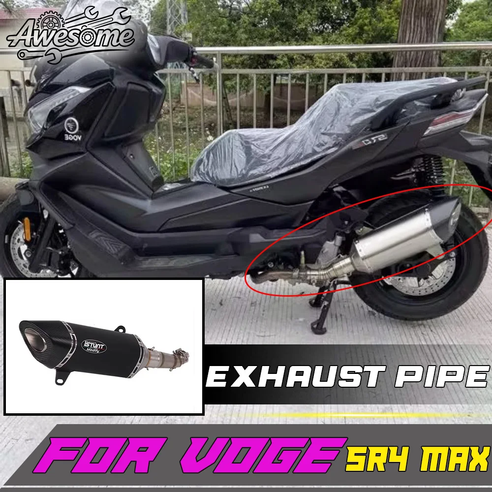 Aftermarket parts For the VOGE SR4 Max 350 motorcycle, including mid-section and rear exhaust pipes VG-SR4 Max.