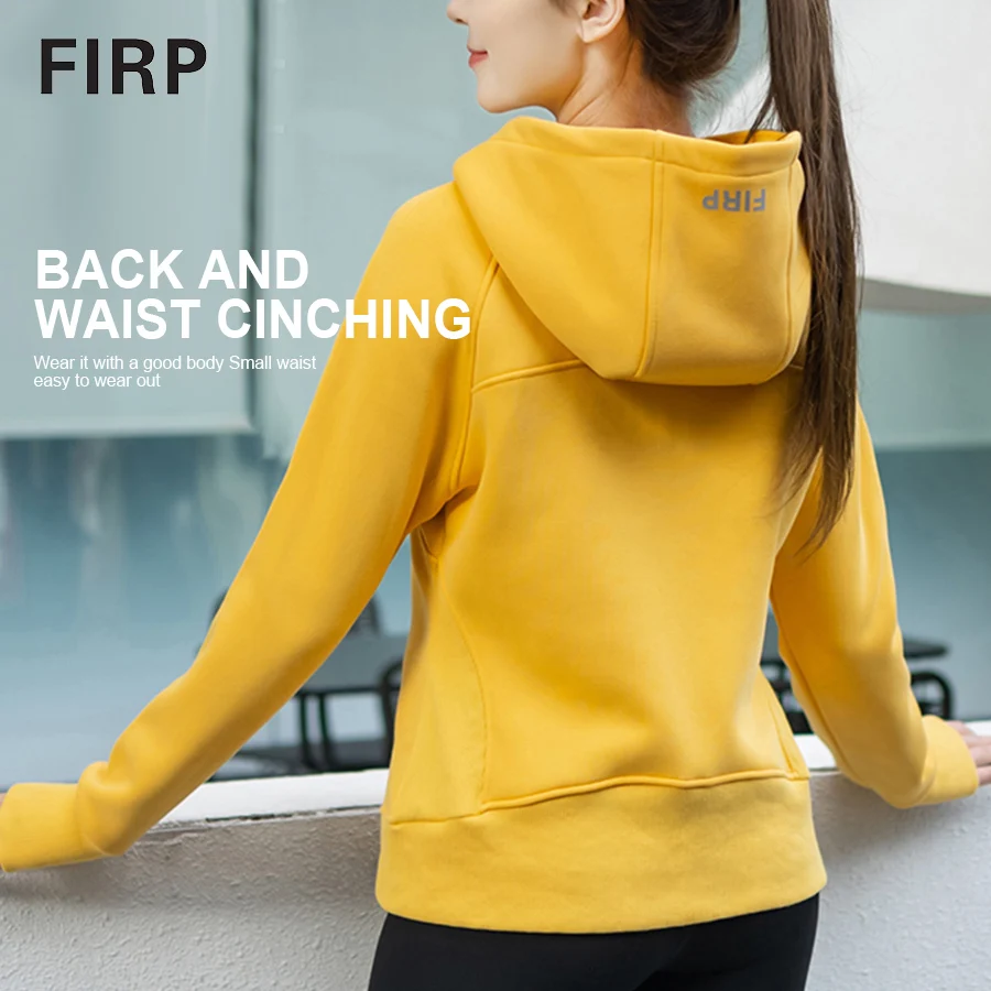 Winter Women Sport Jackets Zipper Yoga Velvet Coat Tops Jogging Hiking Sport Female Clothes High Elastic Cotton Warm Hoodie