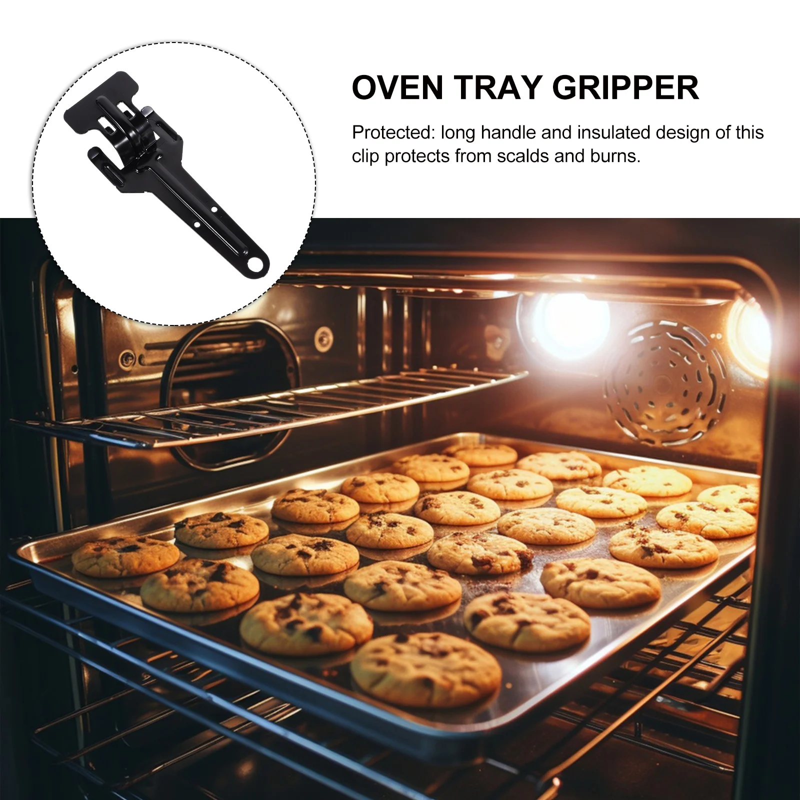 

Oven Tray Gripper Anti Scalding Clip Portable Kitchen Baking Plate Metal Insulation Dishes Long Handle Sturdy Material Hot Food