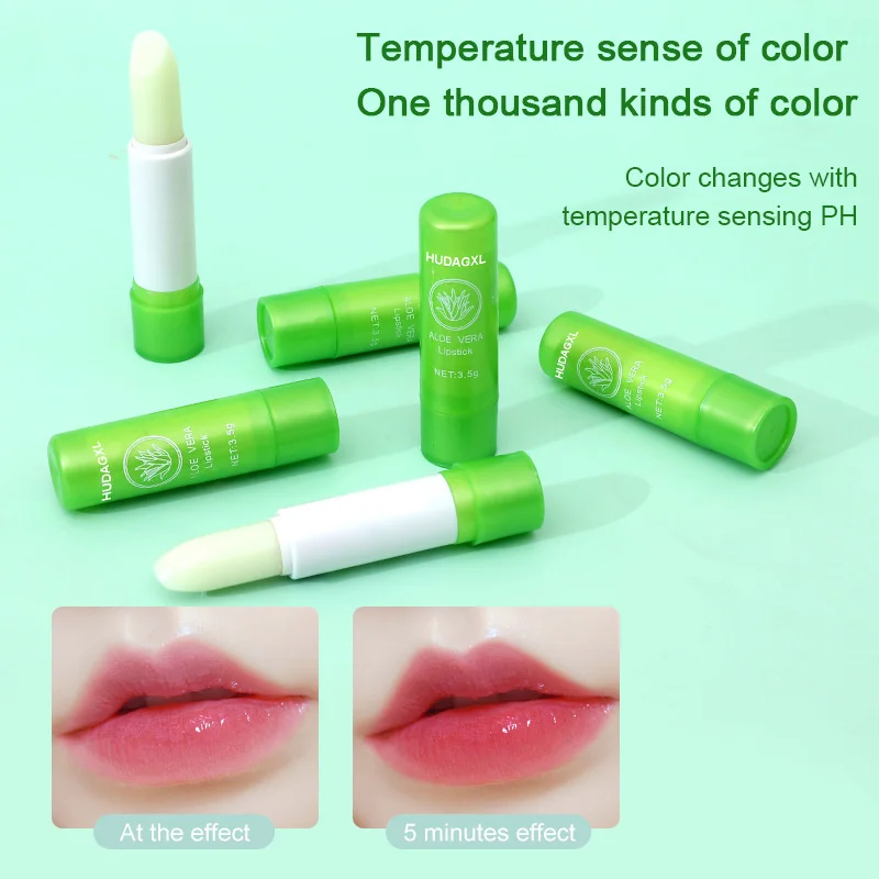 Natural Aloe Color Changing Lipstick Long Lasting Moistourizing Lip Balm For Glossy Lip Makeup Daily Lip Care For Men Women