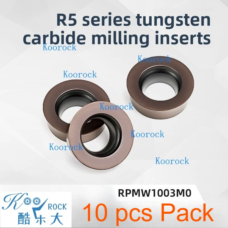 

Carbide Indexable Round Milling Insert RPMW1003 R5, High Temp Wear Resistant, Heat-Resistant Grade, for CNC Milling