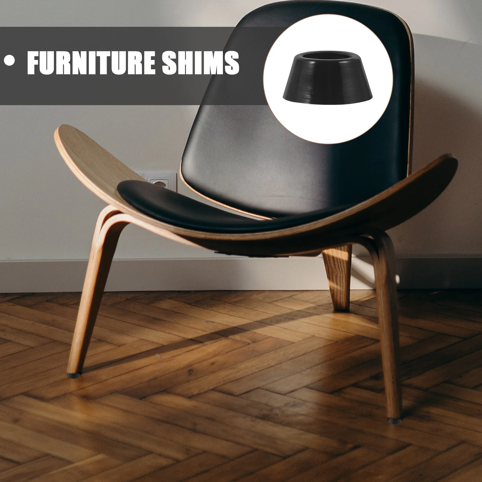 

20Pcs Non Slip Rubber Feet Pads Furniture Leveling Shims Screw on Chair Table Leg Stabilizers Floor Protection