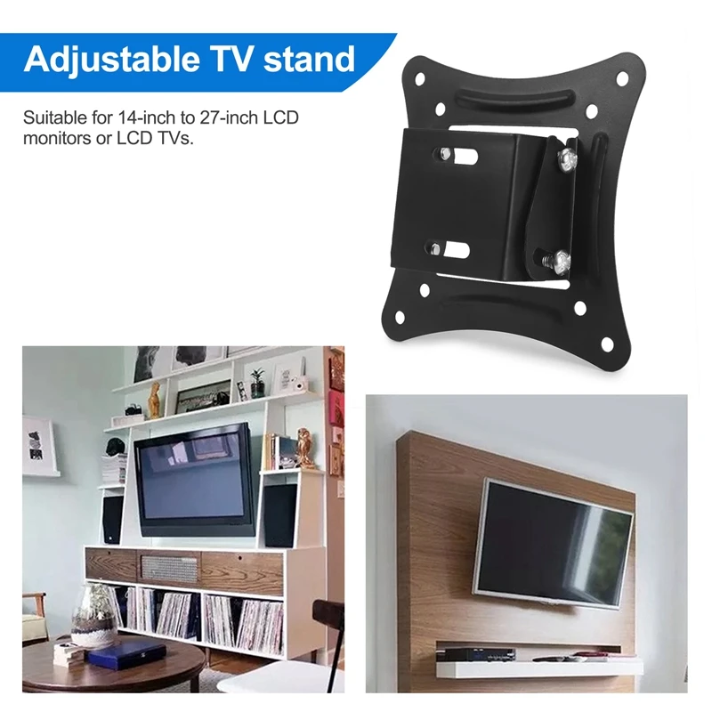 Supporto universale per montaggio a parete per schermo LCD LED da 14-27 pollici Monitor regolabile in altezza parete retrattile per VESA Tv-C12