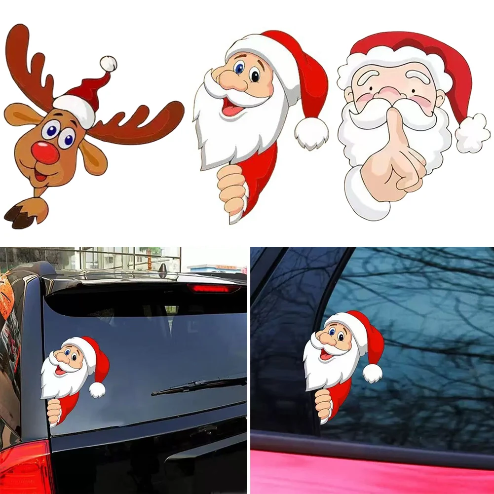 

Car Stickers Christmas Santa Claus Elk Xmas Novelty Sticker For Decals Christmas Decoration A13x9 A20x14 B13x11 B20x17 C13x10