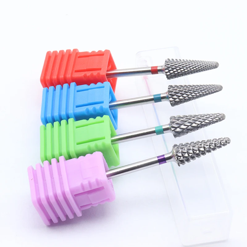 EasyNail~3/32 ''  Cone Tungsten Steel Nail Drill Bit nail file Carbide Nozzle Gel remover Nail Cleaner Millings Bit M0413