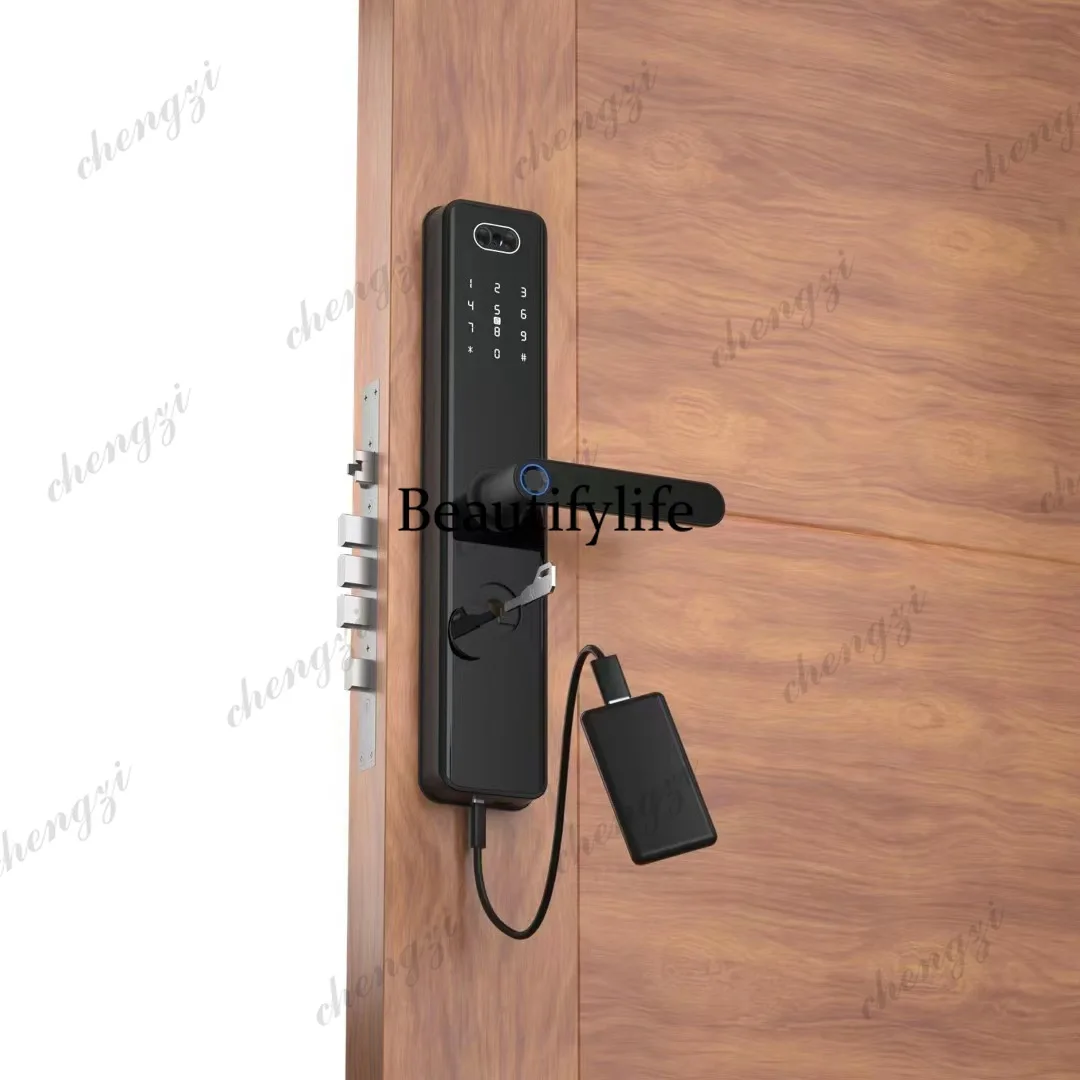 Smart semi-automatic smart fingerprint password home security door apartment password lock