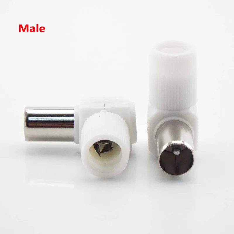 90 Degrees TV Plug Jack For Antennas Male And Female TV RF Coaxial Male Plugs Adapter Right Angle Antennas Connectors