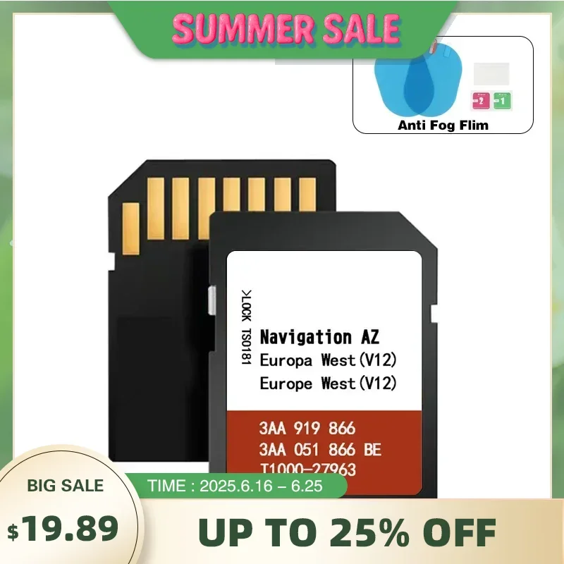 

RNS315 SD V12 2020-2021 West Western Europe Card New Original Map GPS for Volkswagen