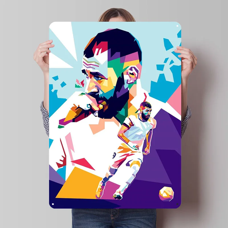 Karim Benzema Fan Art Металлический знак Футболист Плакат Декоративные настенные рамки Пользовательские футбольные жестяные знаки для украшения стен Karim Benzema Fan Art Металлический знак Футболист Плакат Декоративные настенные рамки Пользовательские футбольные жестяные знаки для украшения стен