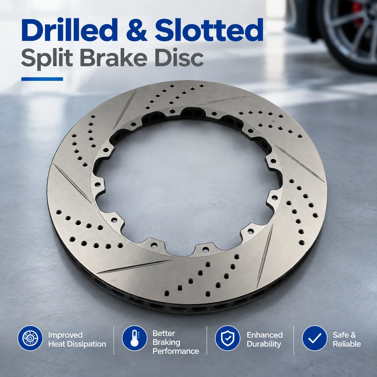 High quality Improve braking performance car Modified Split Brake Disc Outer Ring  for Volkswagen scirocco 1.4 tsi  355mm