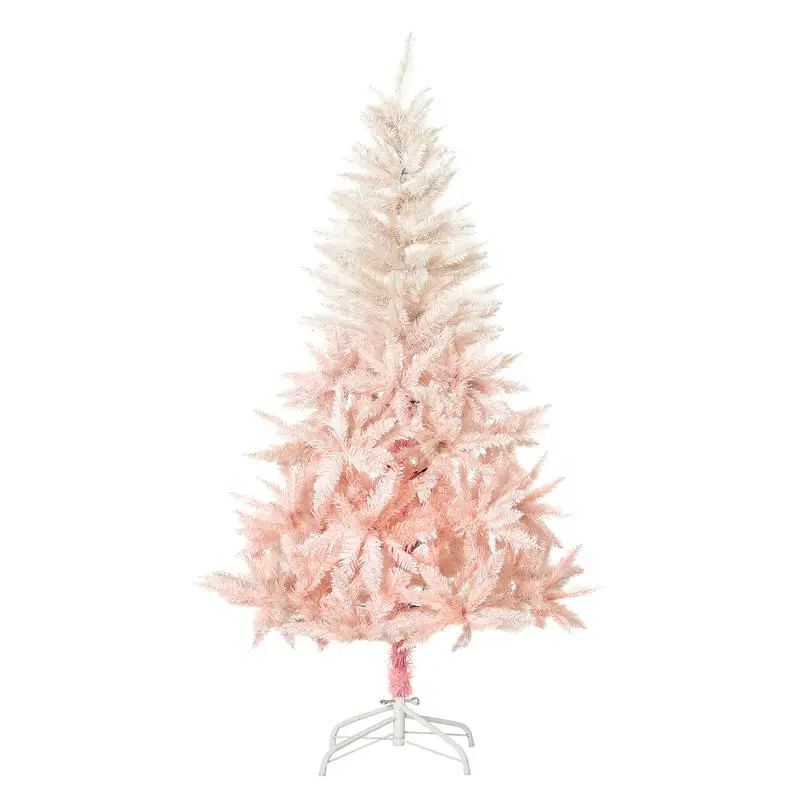

HOMCOM 5ft Unlit Spruce Artificial Christmas Tree with Realistic Branches and 450 Tips, Pink