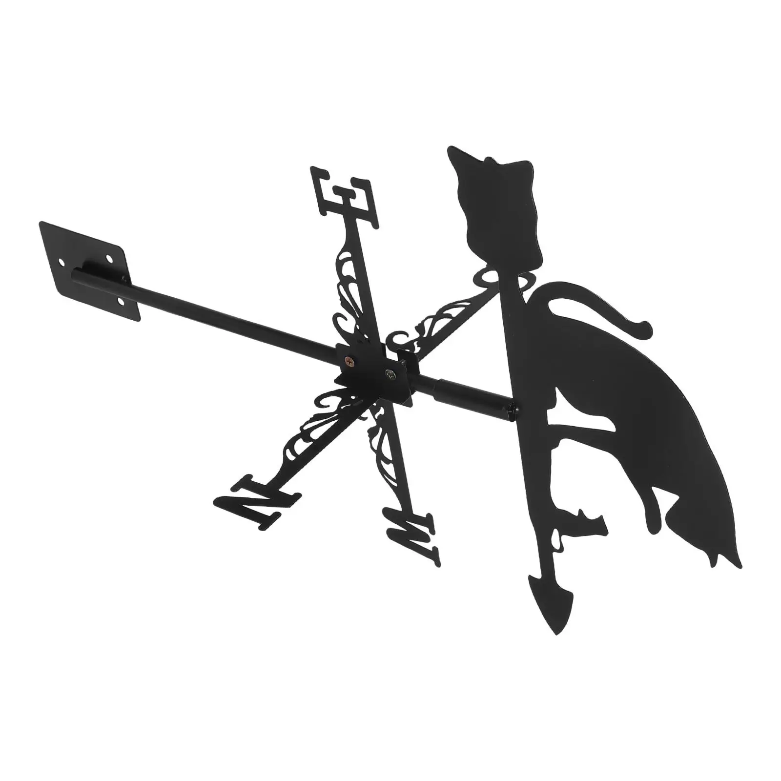 Cat Shaped Stainless Steel Weather Vane for Garden Yard Patio Lawn Decoration Wind Direction Indicator Metal Garden Stake