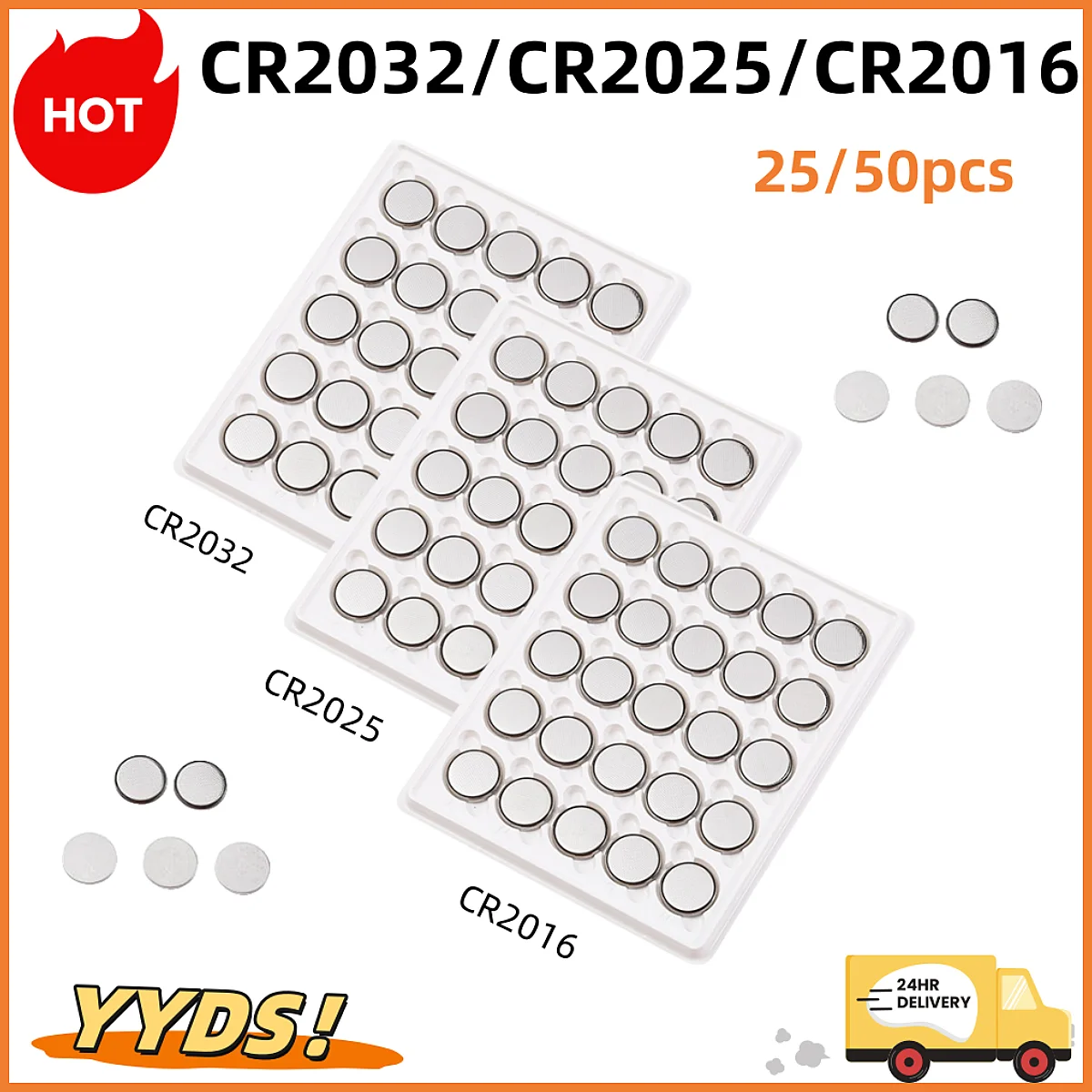 25/50pcs CR2032 CR2025 CR2016 Lithium Battery for Watch Calculator Clock Remote Control Toys 3V CR 2032 Button Coins Cell