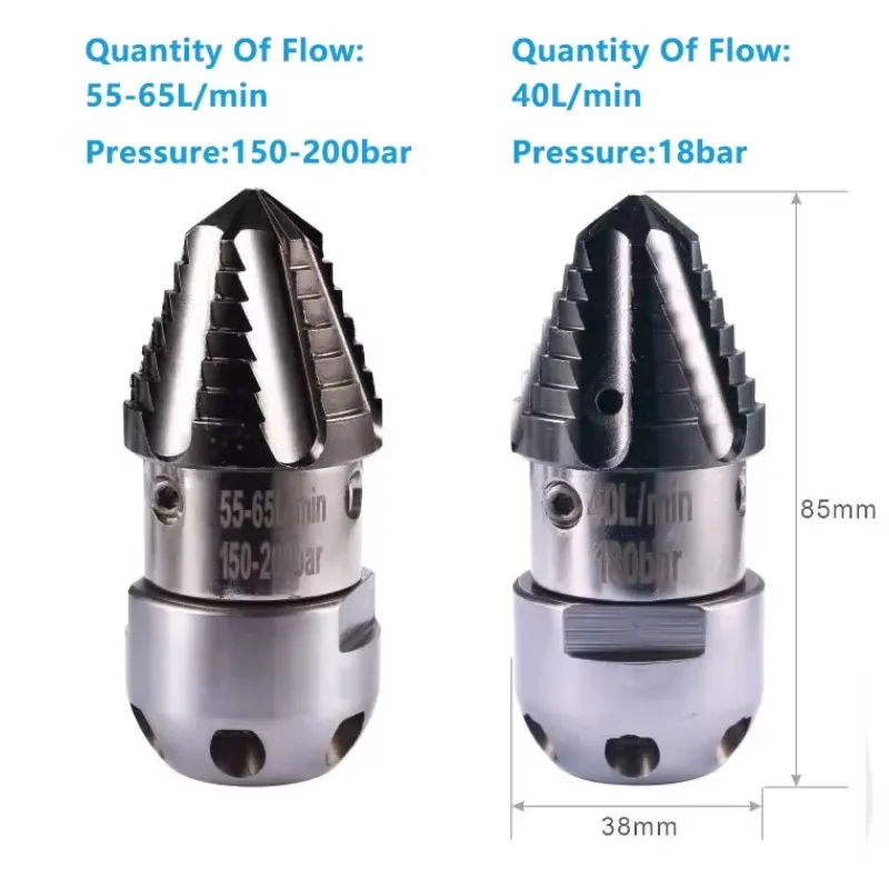 40LPM 1/2 أنثى 180bar الأوساخ الثقيلة ارتفاع ضغط المجاري تنظيف فوهة الجيتر