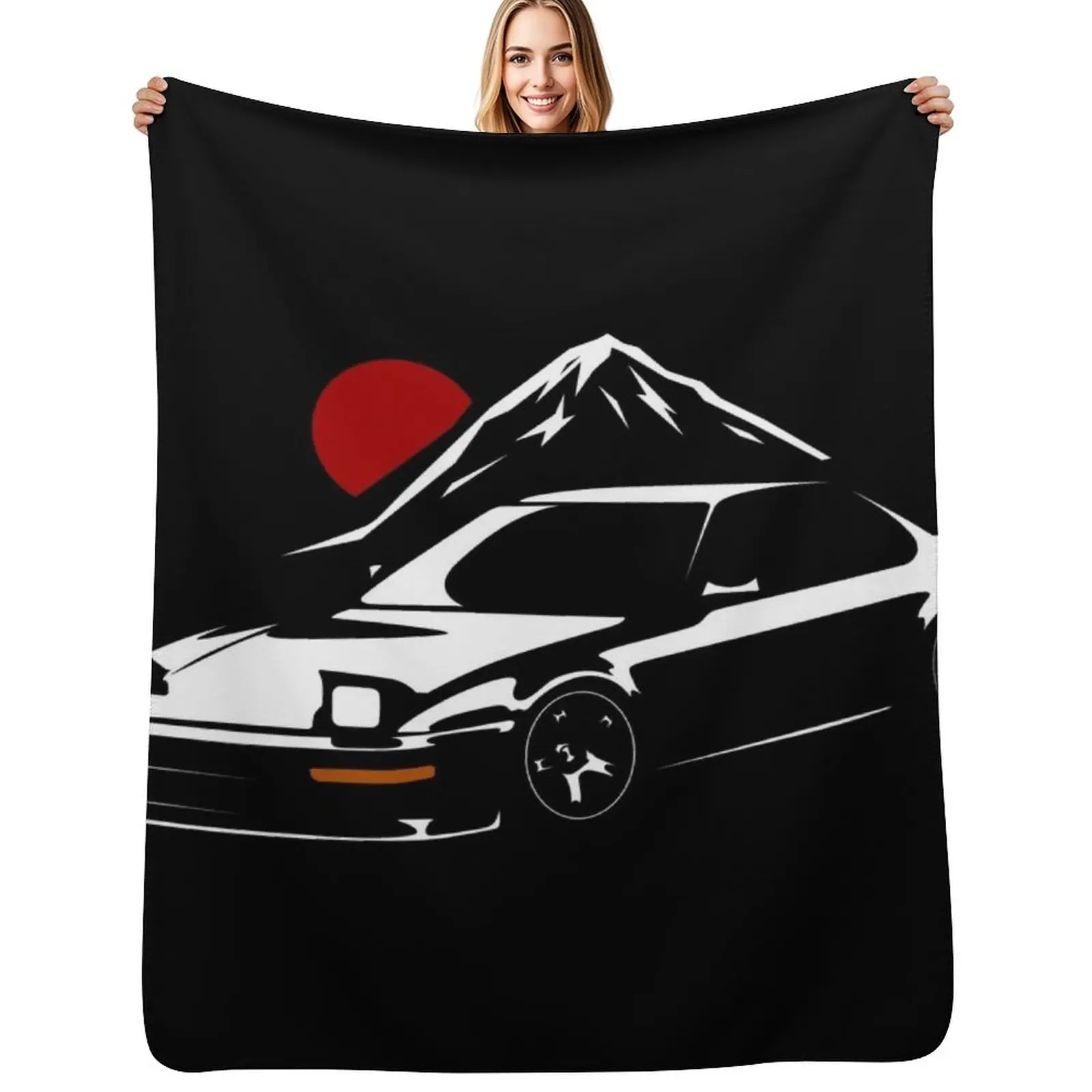 3GEN Prelude JDM Touge Throw Blanket Compact Warm Blanket for Car Road Trip